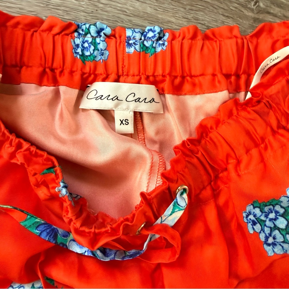 Cara Cara Orange Floral Drawstring Pants - Picture 3 of 4